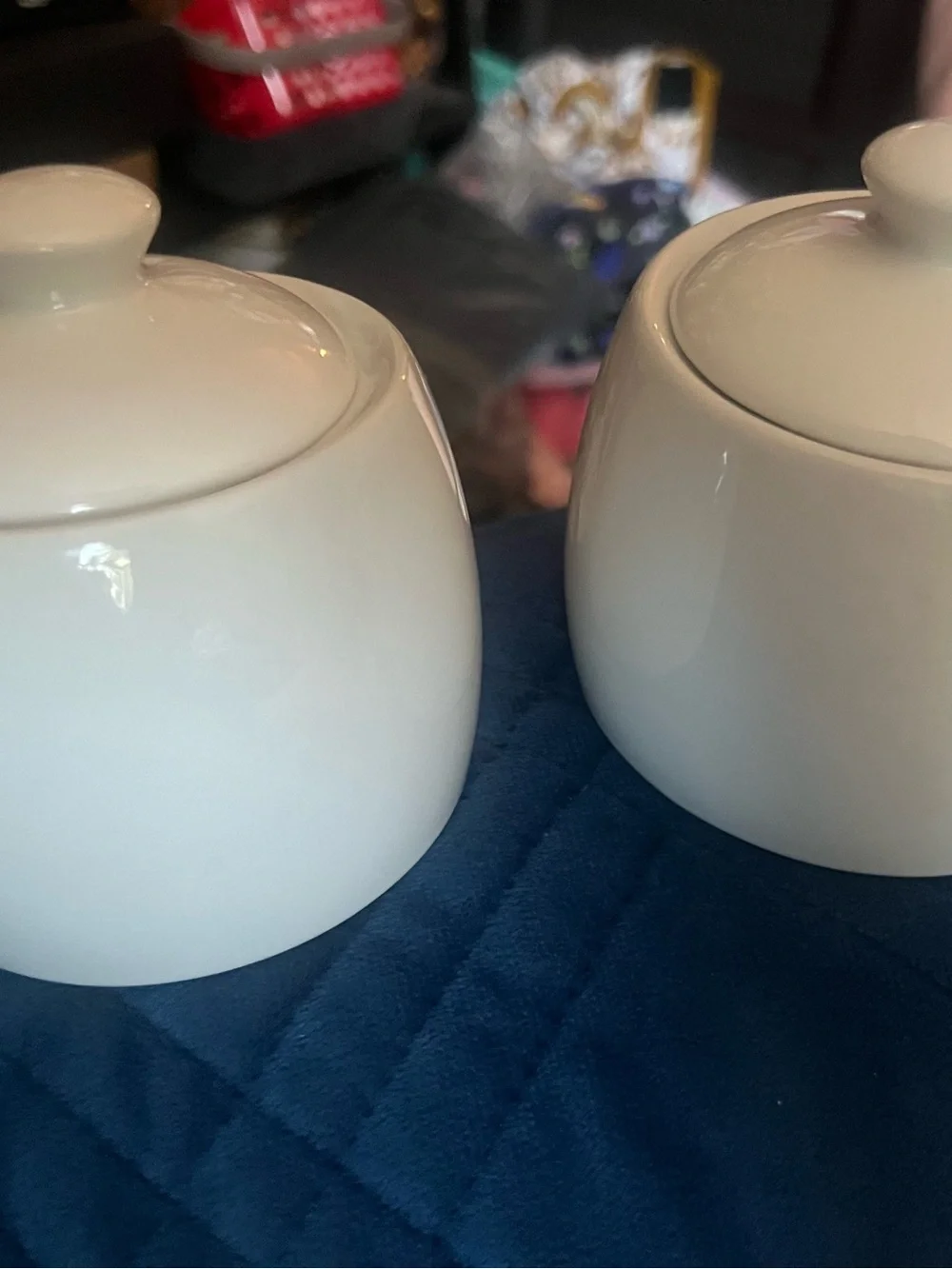 Threshold White Gloss Ceramic sugar bowl set